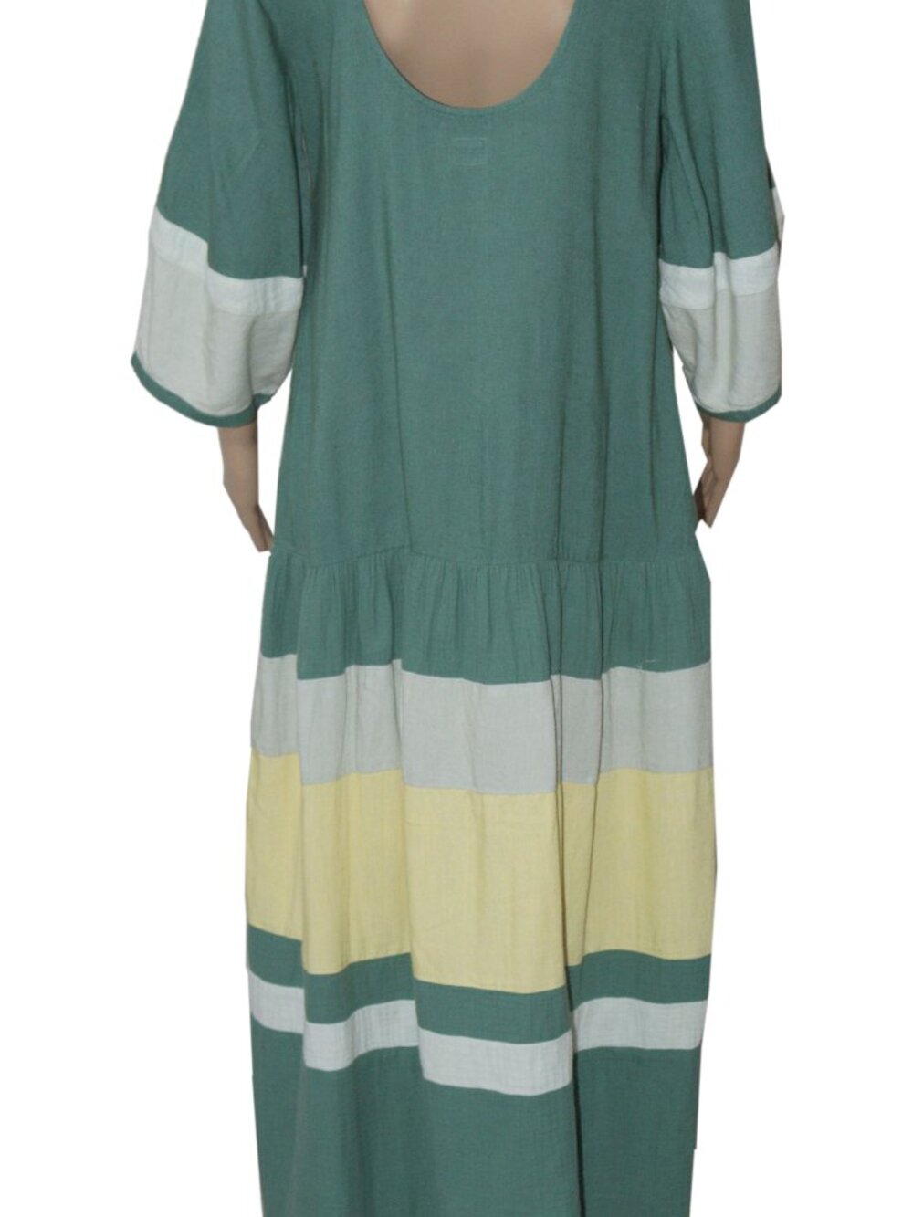 Free People Free-Est Manda Midi Dress Quarter Sleeves Colorblock S - Picture 3 of 5